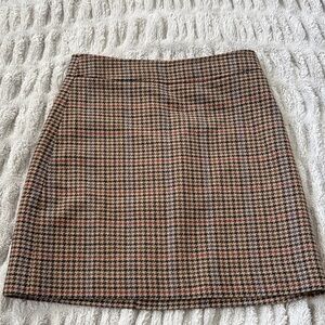 J Crew Factory Classic Houndstooth Skirt - Brown and Black